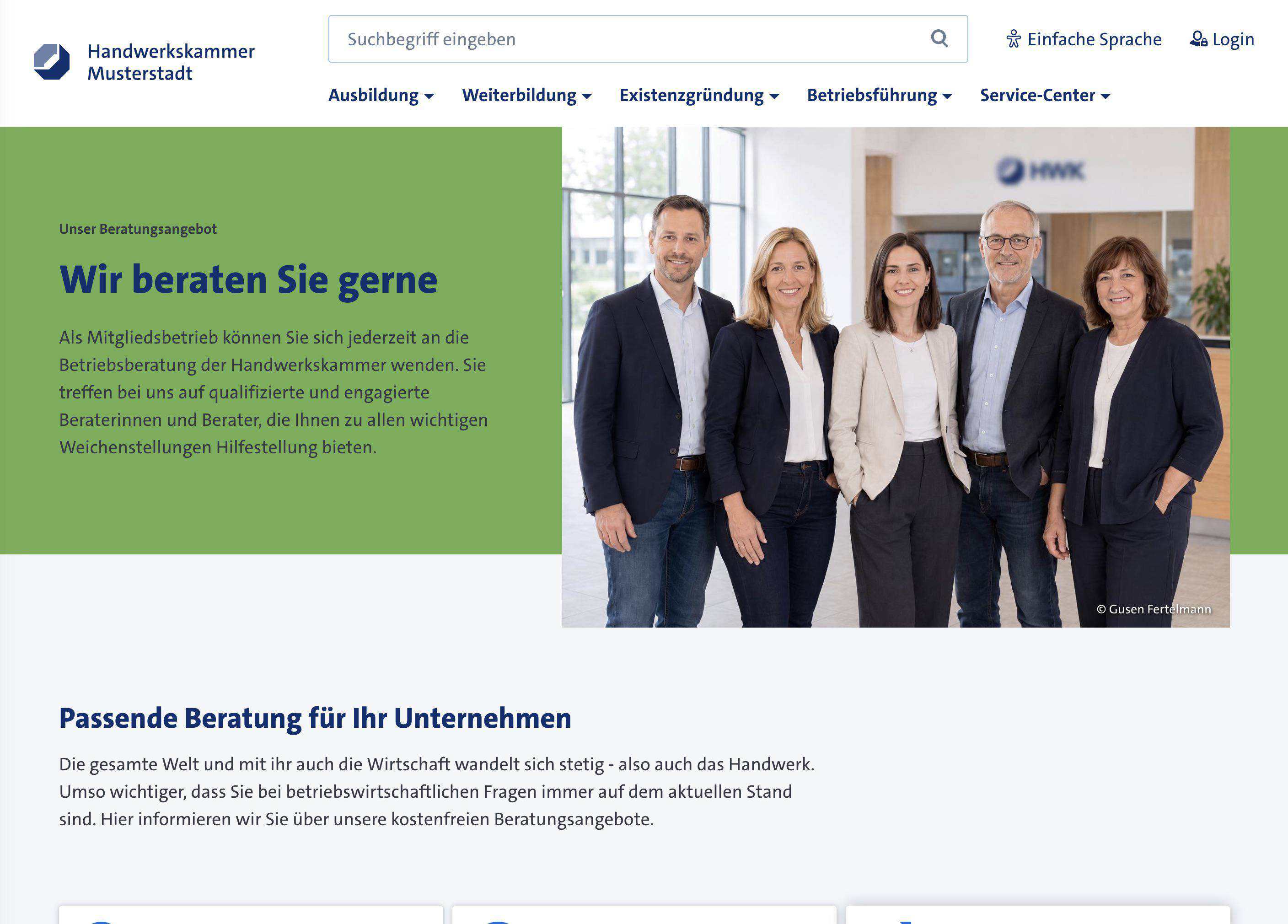 Beratung Übersicht (grüne Variante)