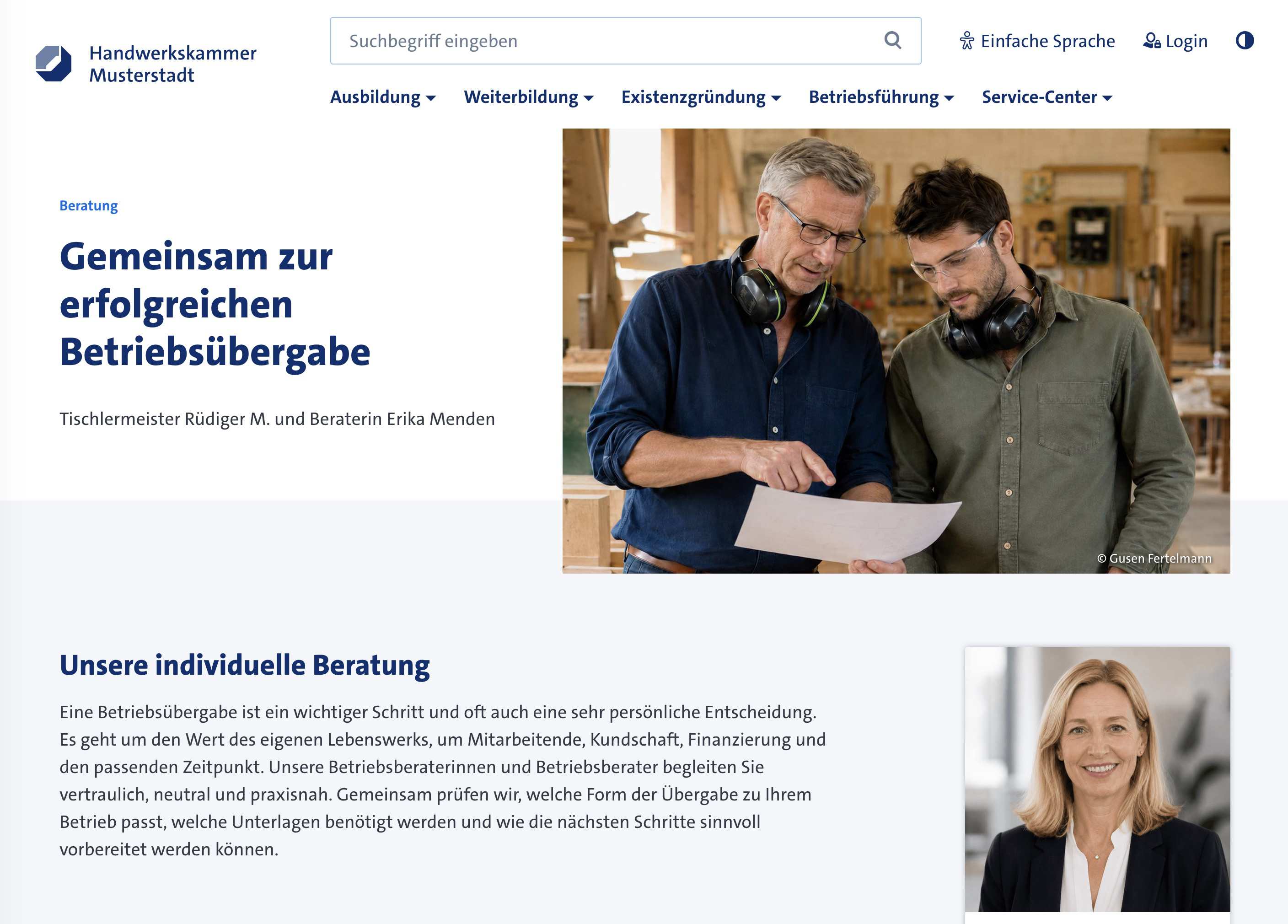Beratung: Seite Varainte