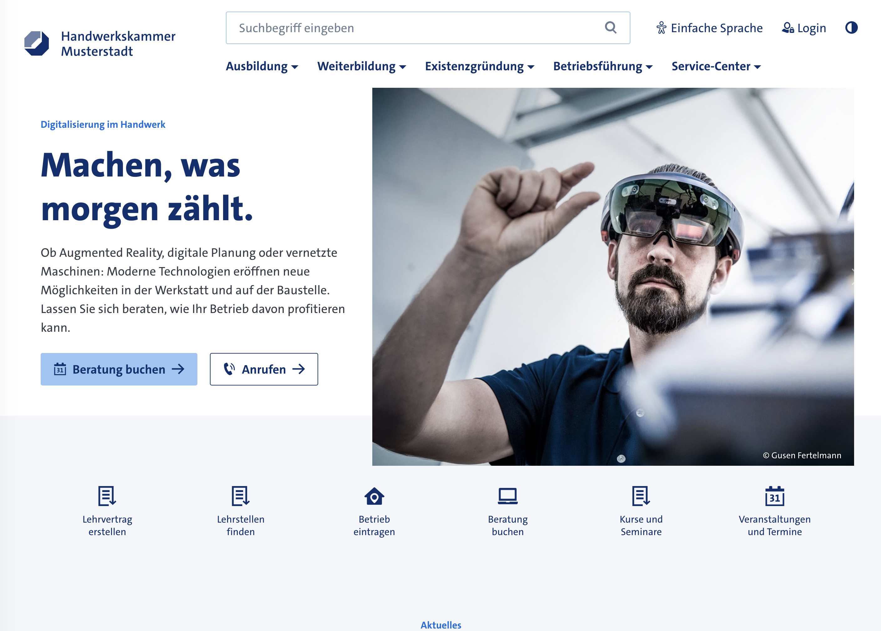 Home: Hero Text auf Bild