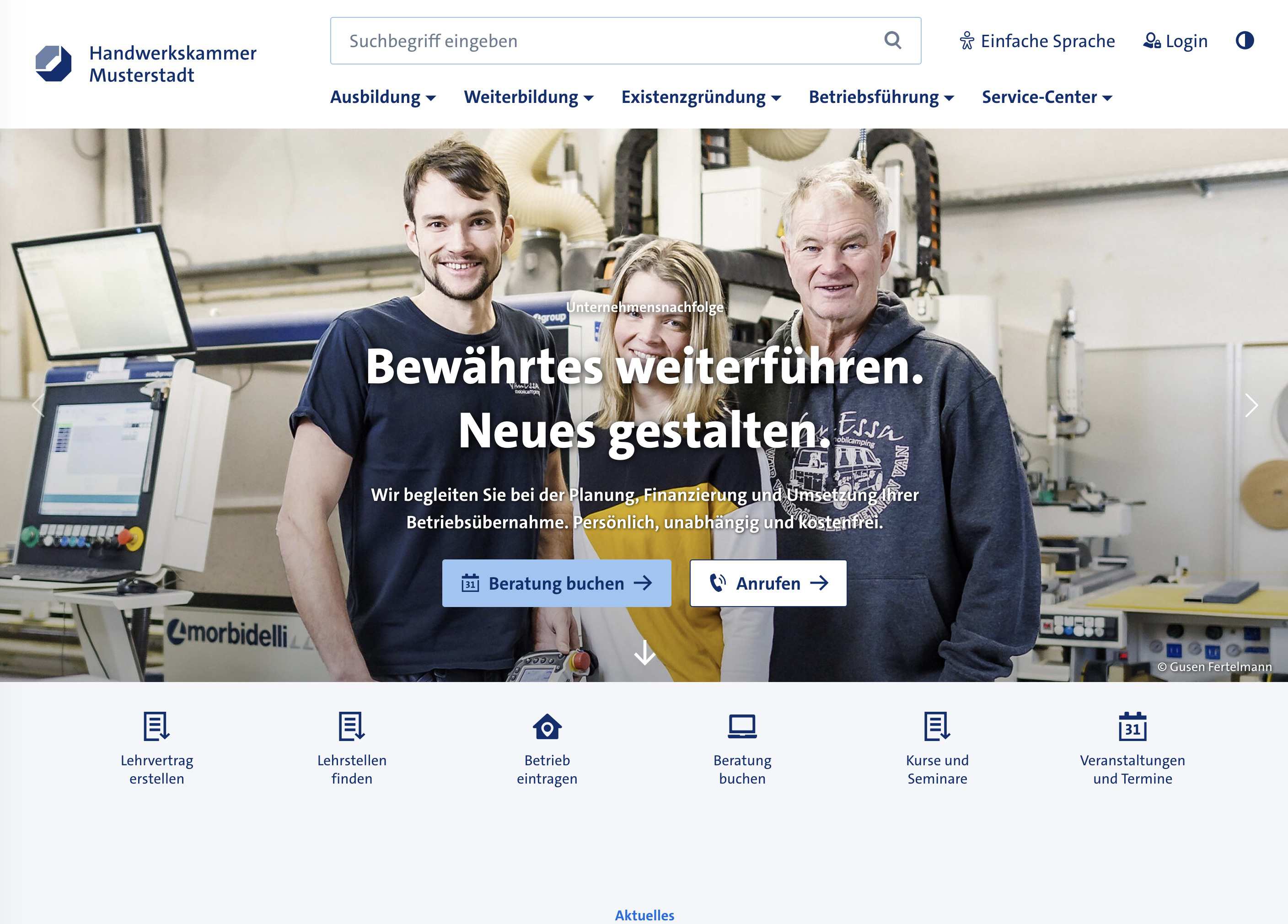 Home: Hero Text auf Bild
