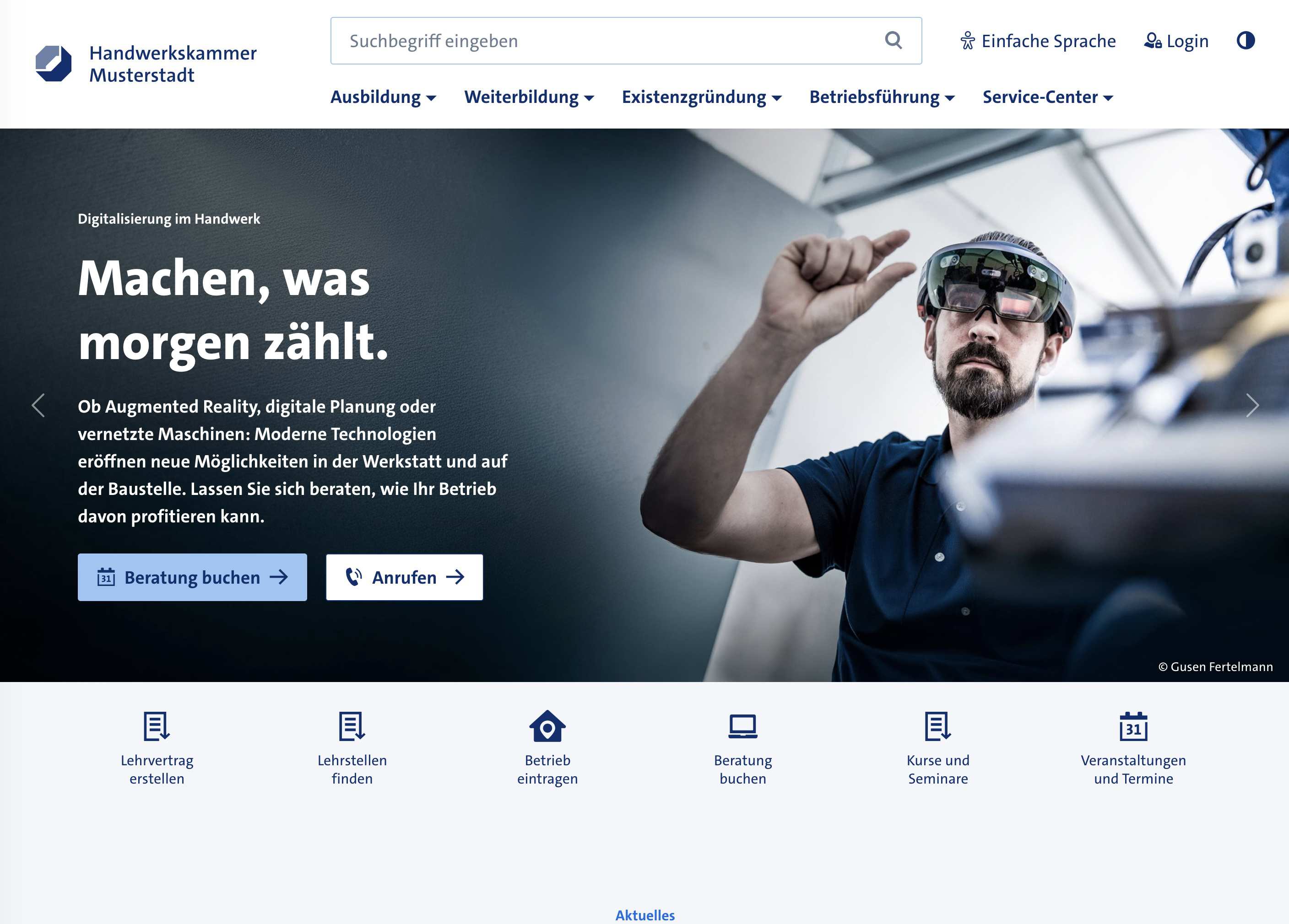 Home: Hero Text auf Bild